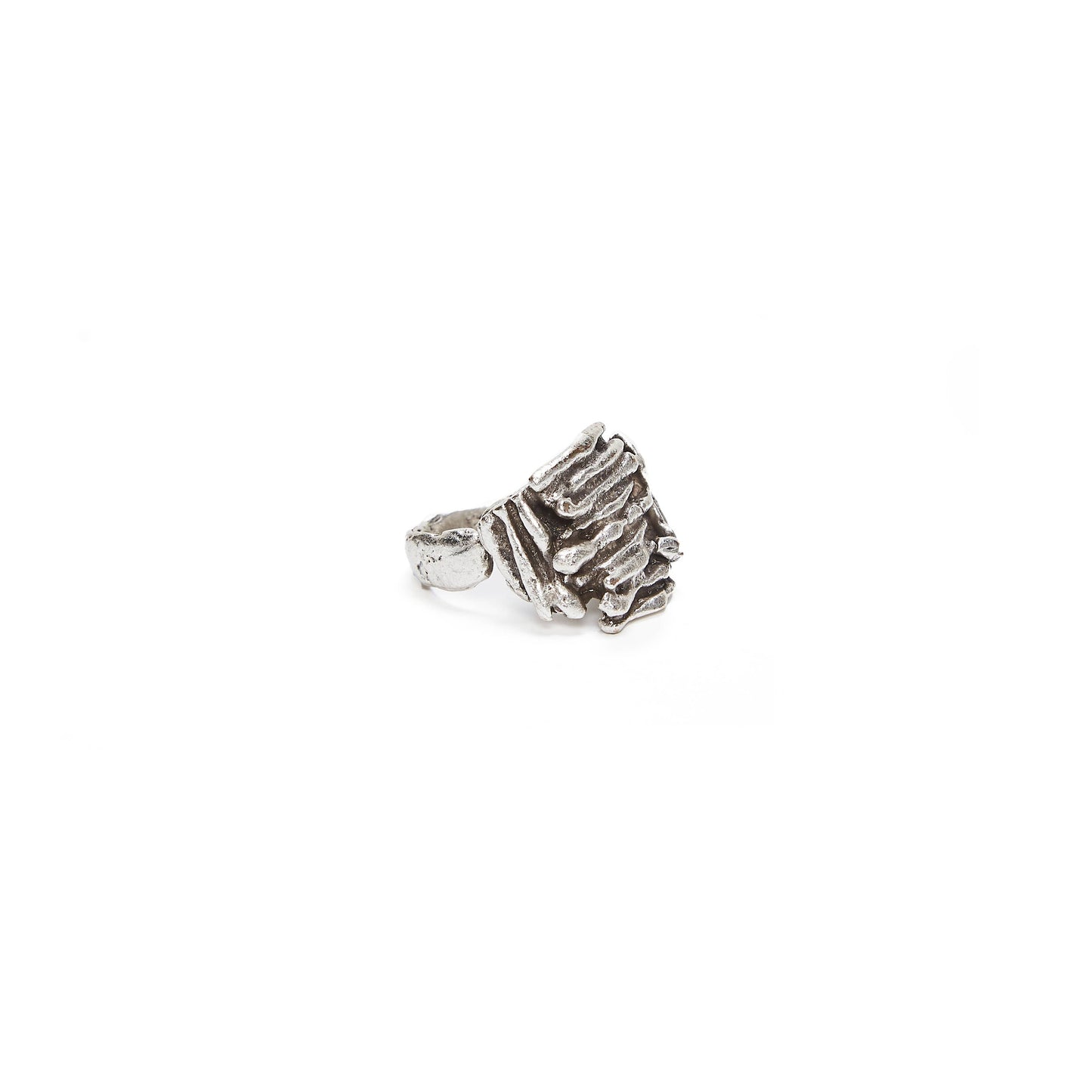 Handmade Mod Ring In Silver Plate over Brass