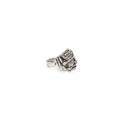 Handmade Mod Ring In Silver Plate over Brass