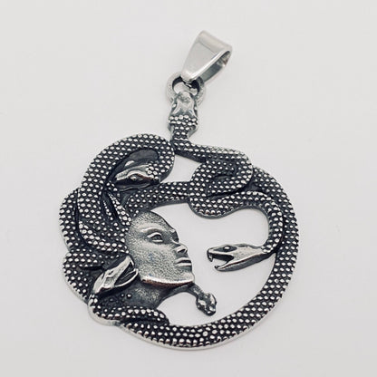 Medusa Snake Stainless Steel Pendant on Chain