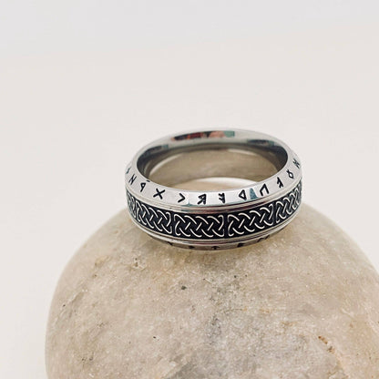 Viking Rune Celtic Knot Titanium Steel Ring