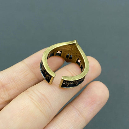 Vintage Gothic Style Castle Bronze Ring