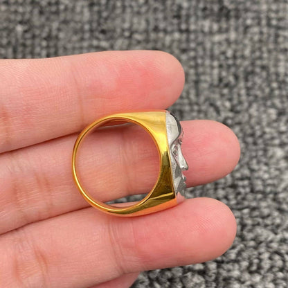 Two Tone Face Ring