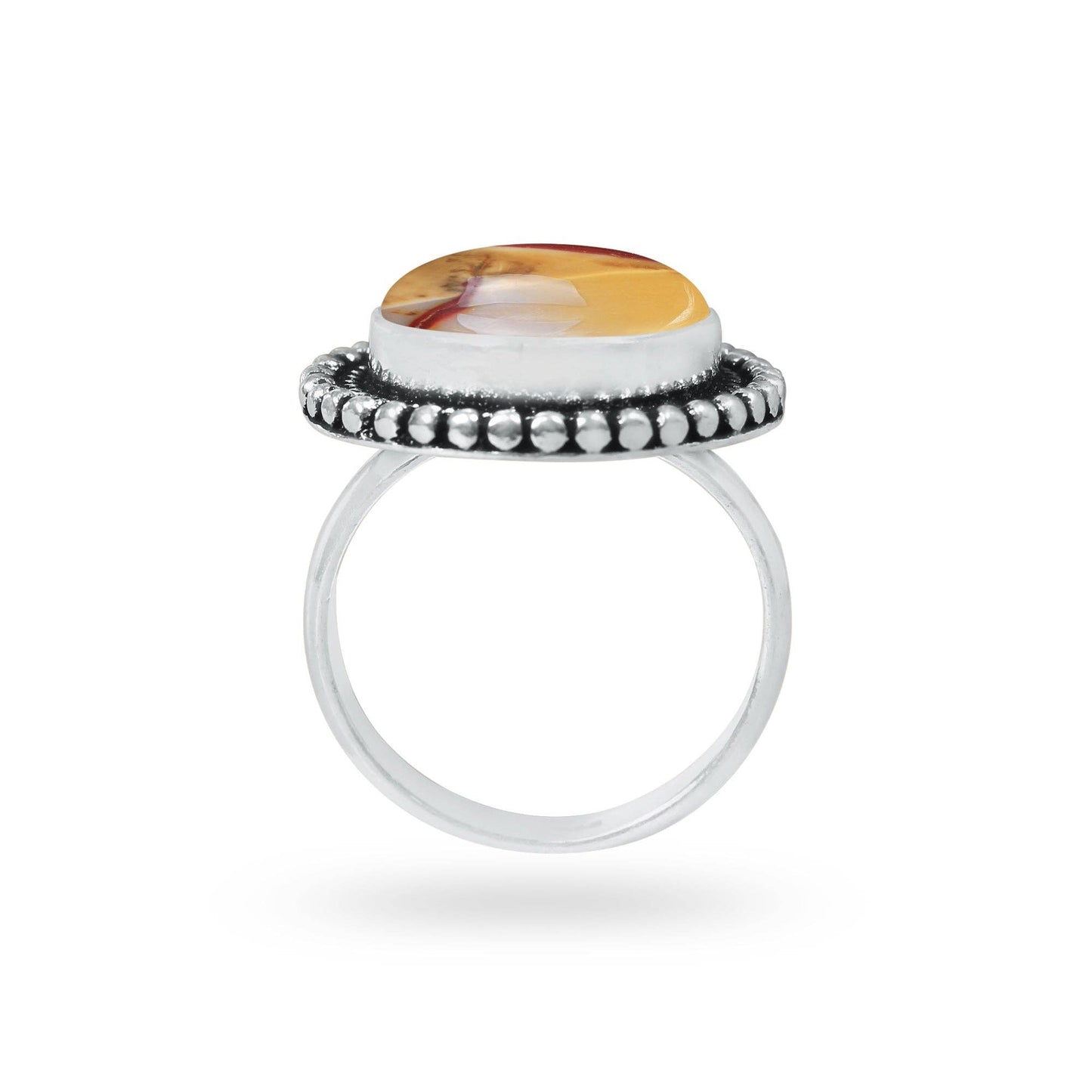 Mookaite Jasper Rings – Handmade, Silver-Plated ☆ Bold Earth Tones
