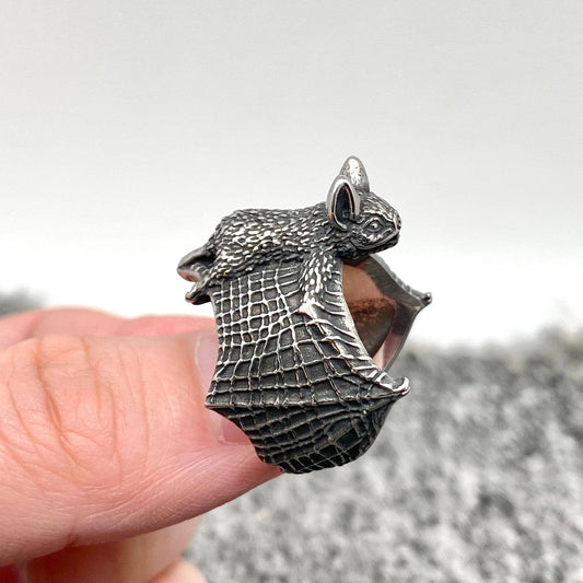 Stainless Steel Bat Ring