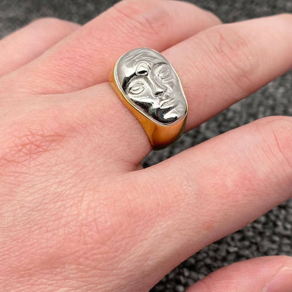 Two Tone Face Ring