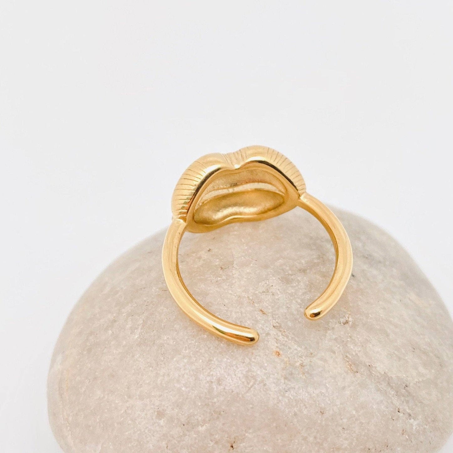 Lips 18K Gold Plated Stainless Steel Ring