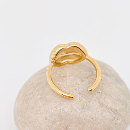Lips 18K Gold Plated Stainless Steel Ring