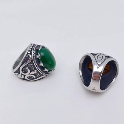 Tiger Eye Gemstone Stainless Steel Ring