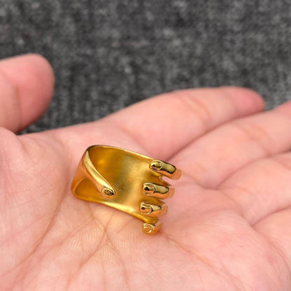 Helping Hand 18K Gold Plated Ring