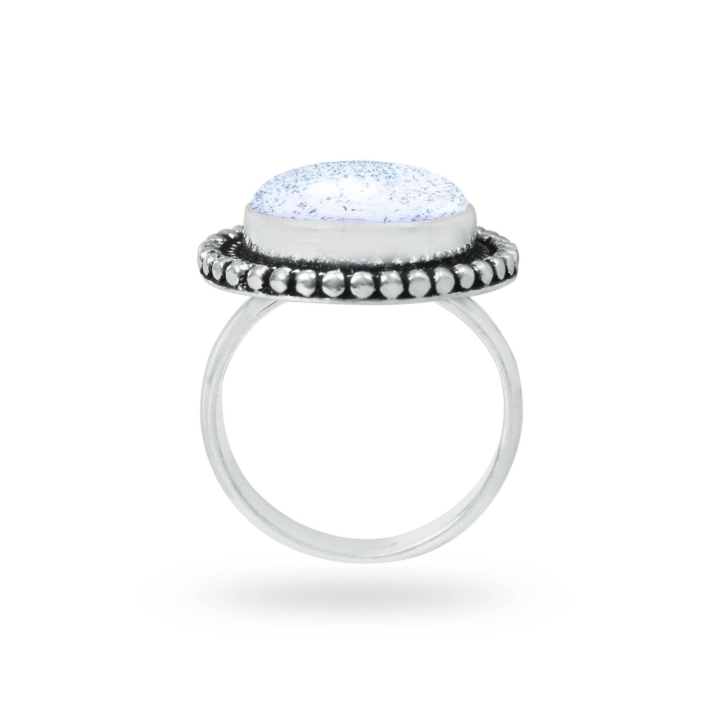 Dendrite Opal Ring ☆ Handmade, Silver-Plated (US Sizes 6–10)