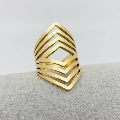 Stainless Steel Geometric Hollow Ring