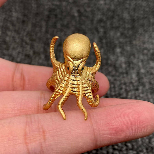 Octopus Adjustable Ring ◇ Vintage-Style 18K Gold Plated