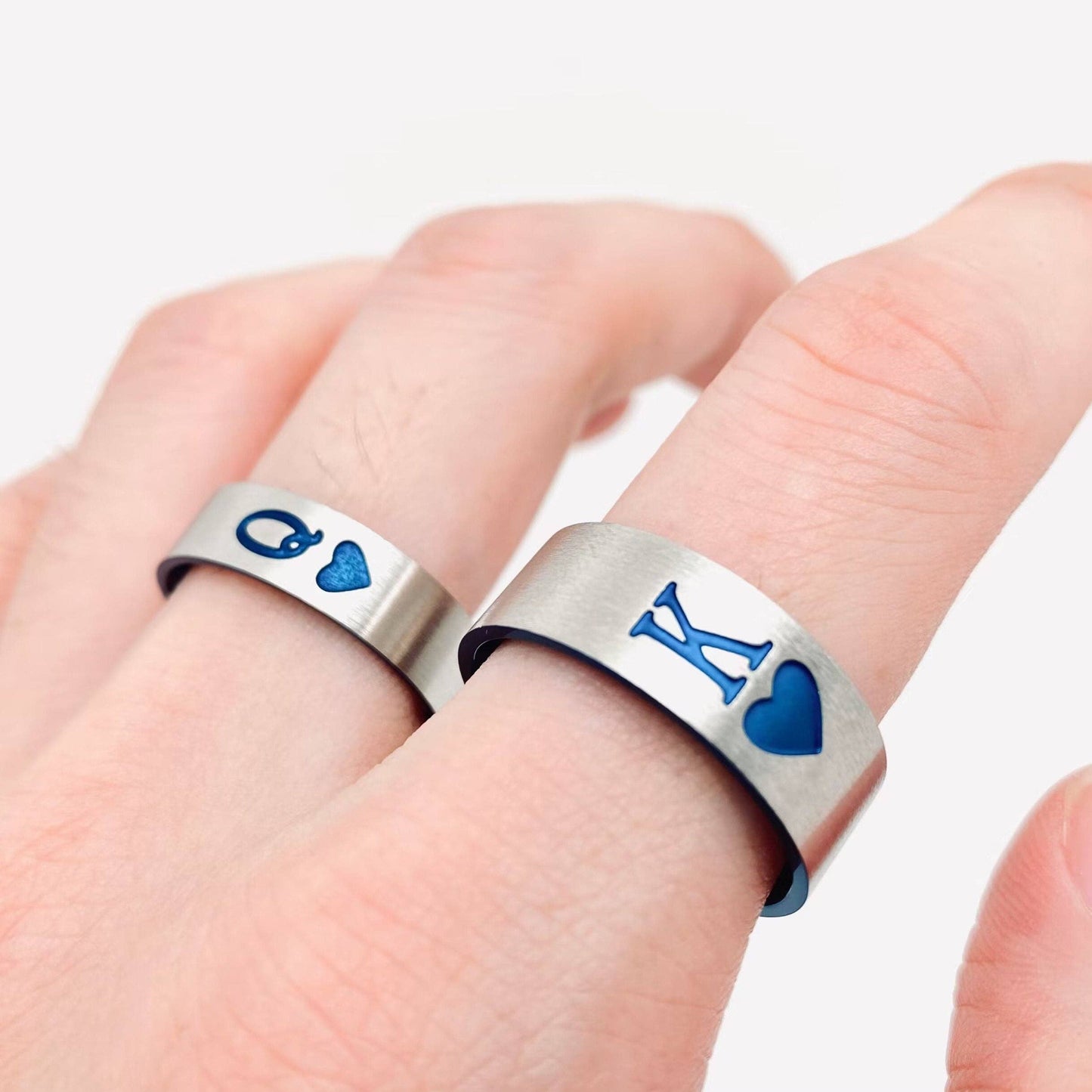 KING & QUEEN 👑 Stainless Steel Couple Rings