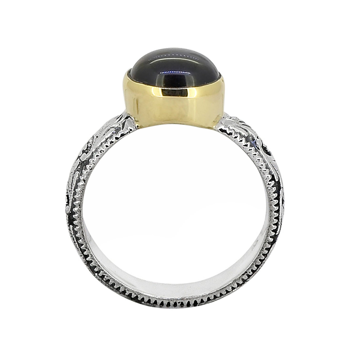 925 Sterling Silver Black Onyx Gemstone Solitaire Ring