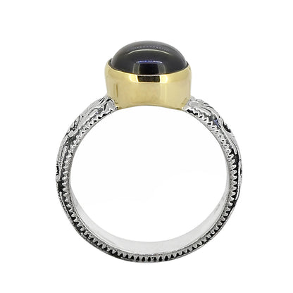 925 Sterling Silver Black Onyx Gemstone Solitaire Ring