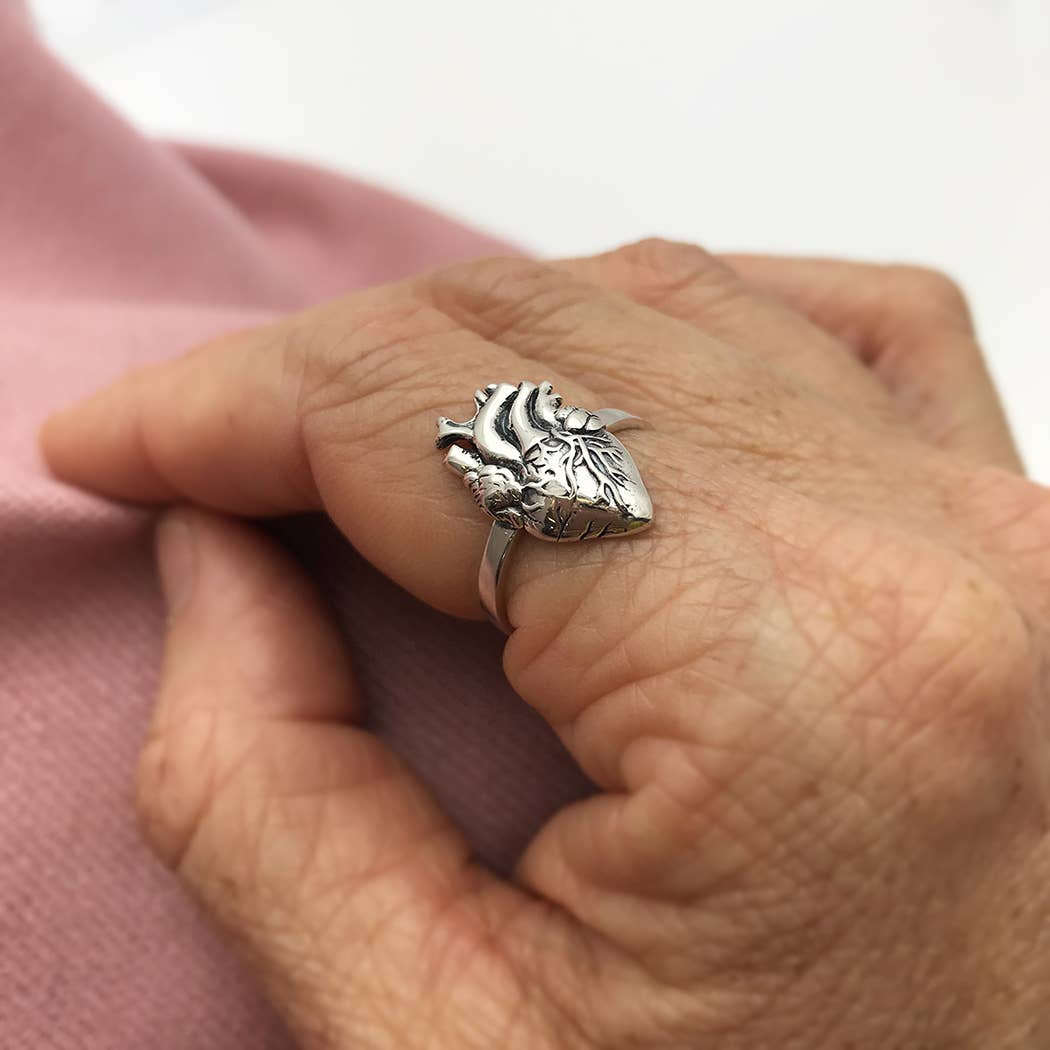Bronze Anatomical Heart Ring