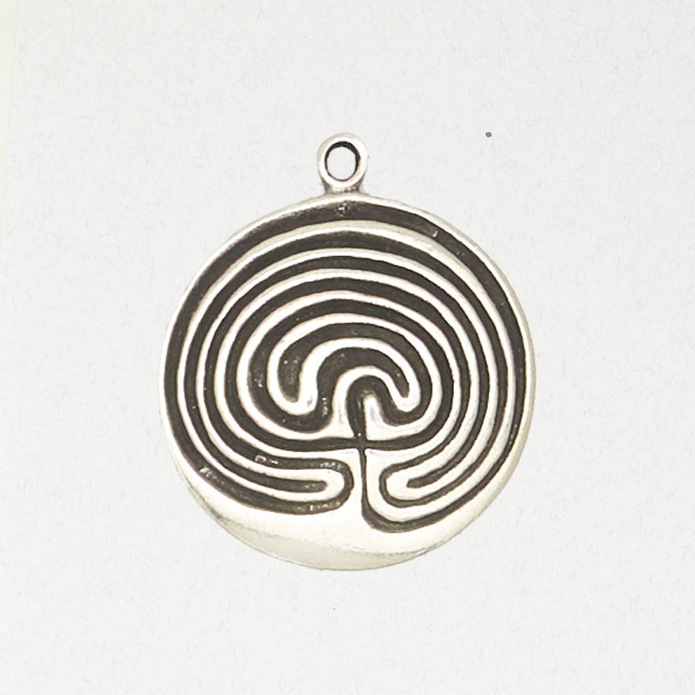 The Labyrinth * Pewter Pendant Necklace with Chain