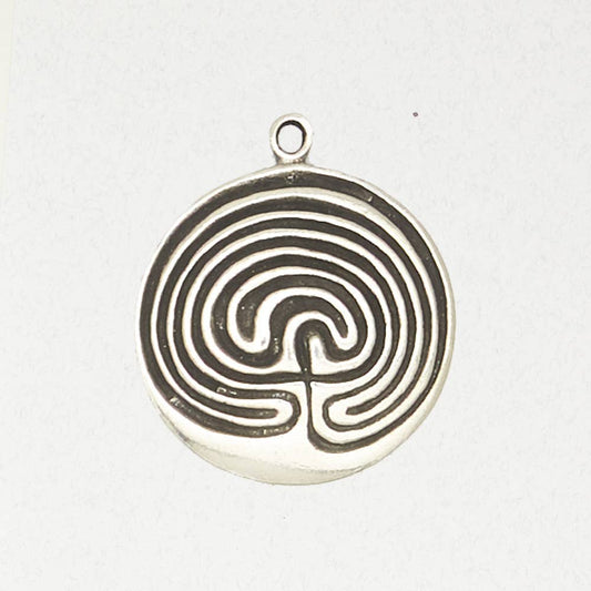 The Labyrinth * Pewter Pendant Necklace with Chain