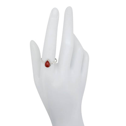 Red Onyx Sterling Silver Ring