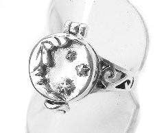 Sterling Silver Man on the Moon Star Poison Ring