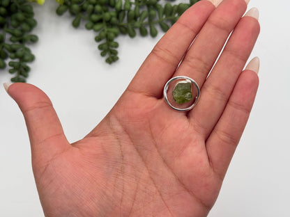 Peridiot Rough Gemstone 925 Sterling Silver Ring