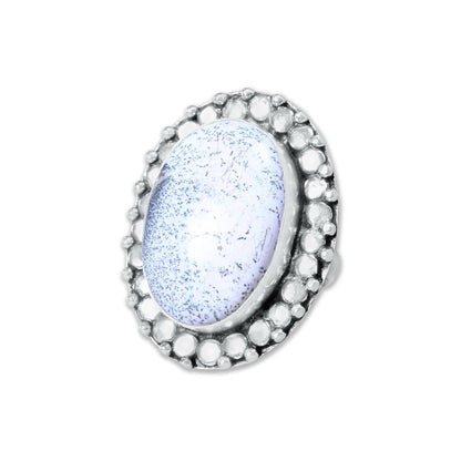 Dendrite Opal Ring ☆ Handmade, Silver-Plated (US Sizes 6–10)