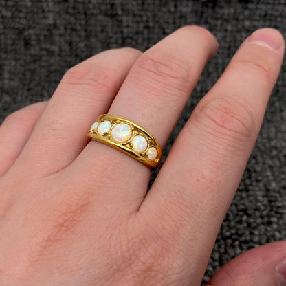 5 Opal 18K Gold Plated Ring