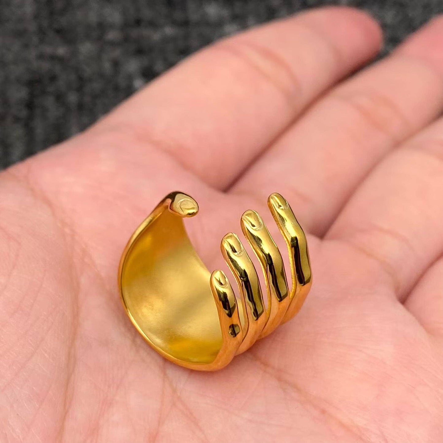 Helping Hand 18K Gold Plated Ring