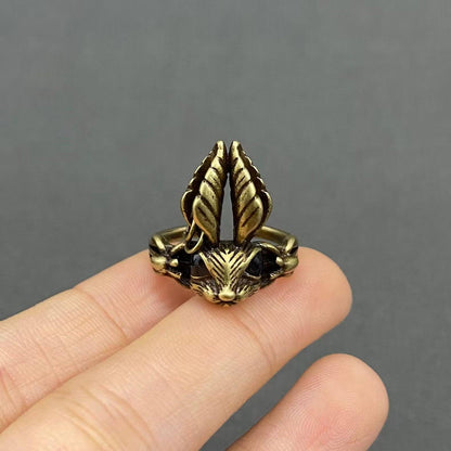 Vintage Rabbit Head Bronze Adjustable Ring