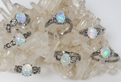 Natural Opal Stainless Steel Ring