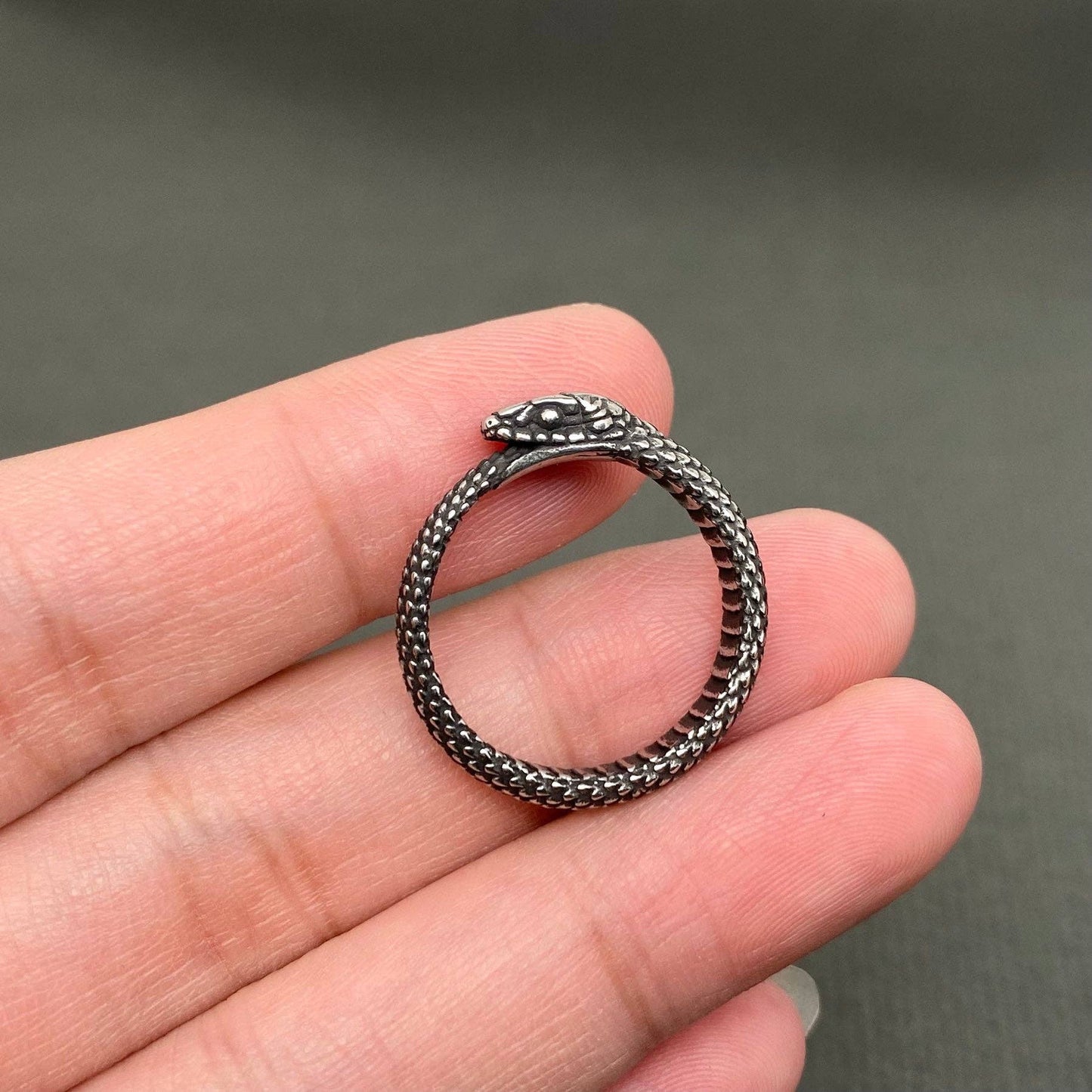 Ouroboros Unisex Stainless Steel Snake Ring