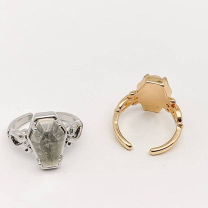 Rose In Coffin Gothic Style Opening Ring - GT