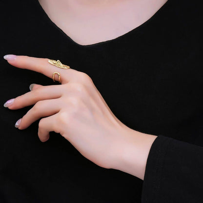 24K Gold Filled Face ☆ Adjustable Double Strand Open Ring