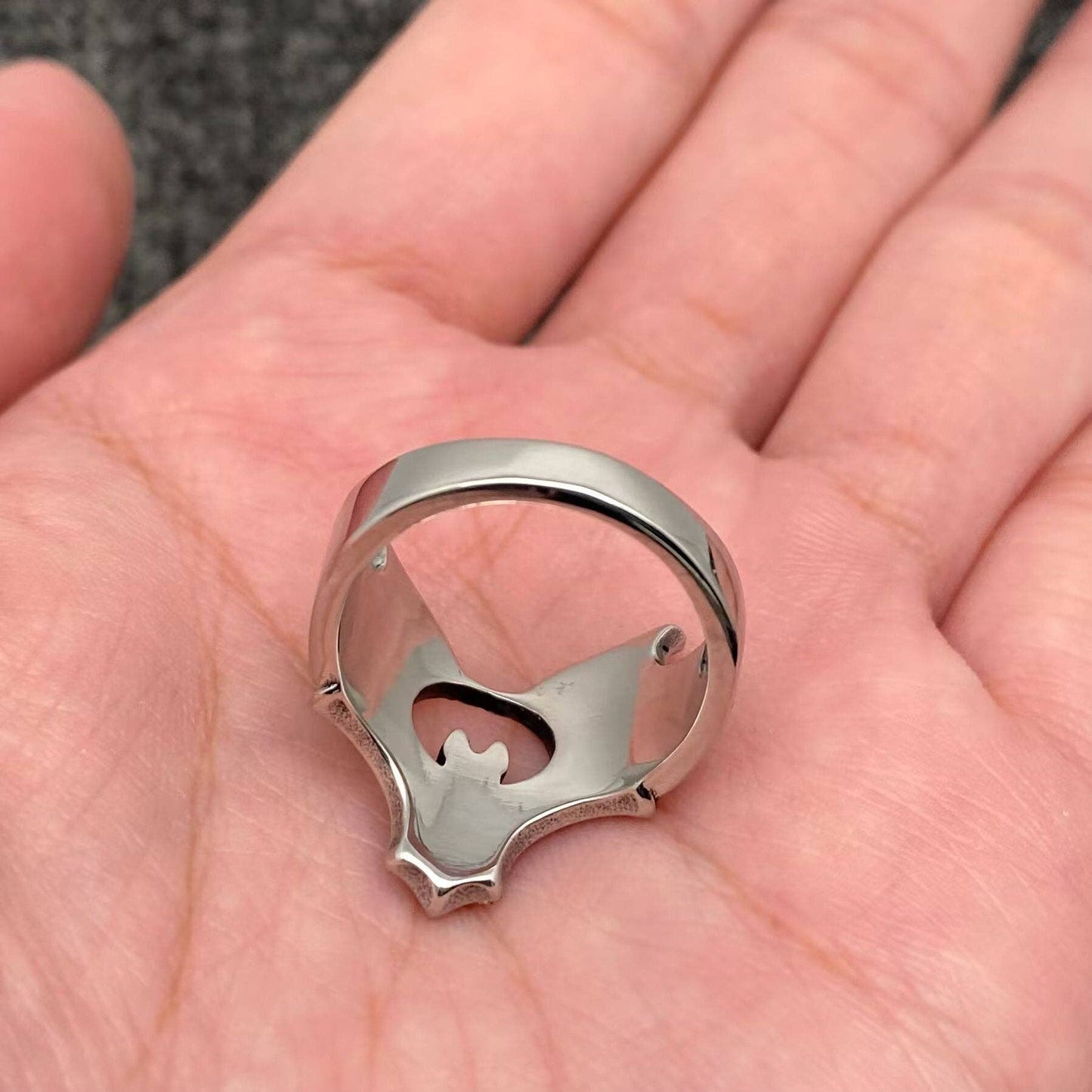 Stainless Steel Bat Ring