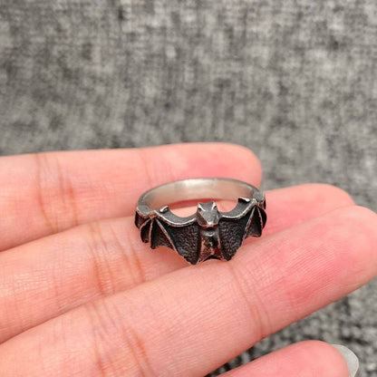 Blackening Bat Stainless Steel Ring