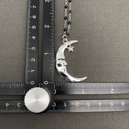 Silver Moon Charm Necklace