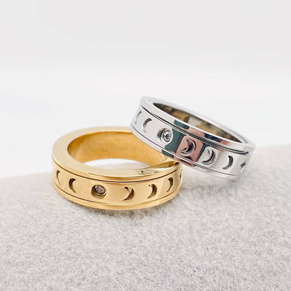 Rotatable "Moon God" 🌛🌕 Gold-Plated Stainless Steel Fidget Ring