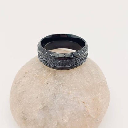 Viking Rune Celtic Knot Titanium Steel Ring