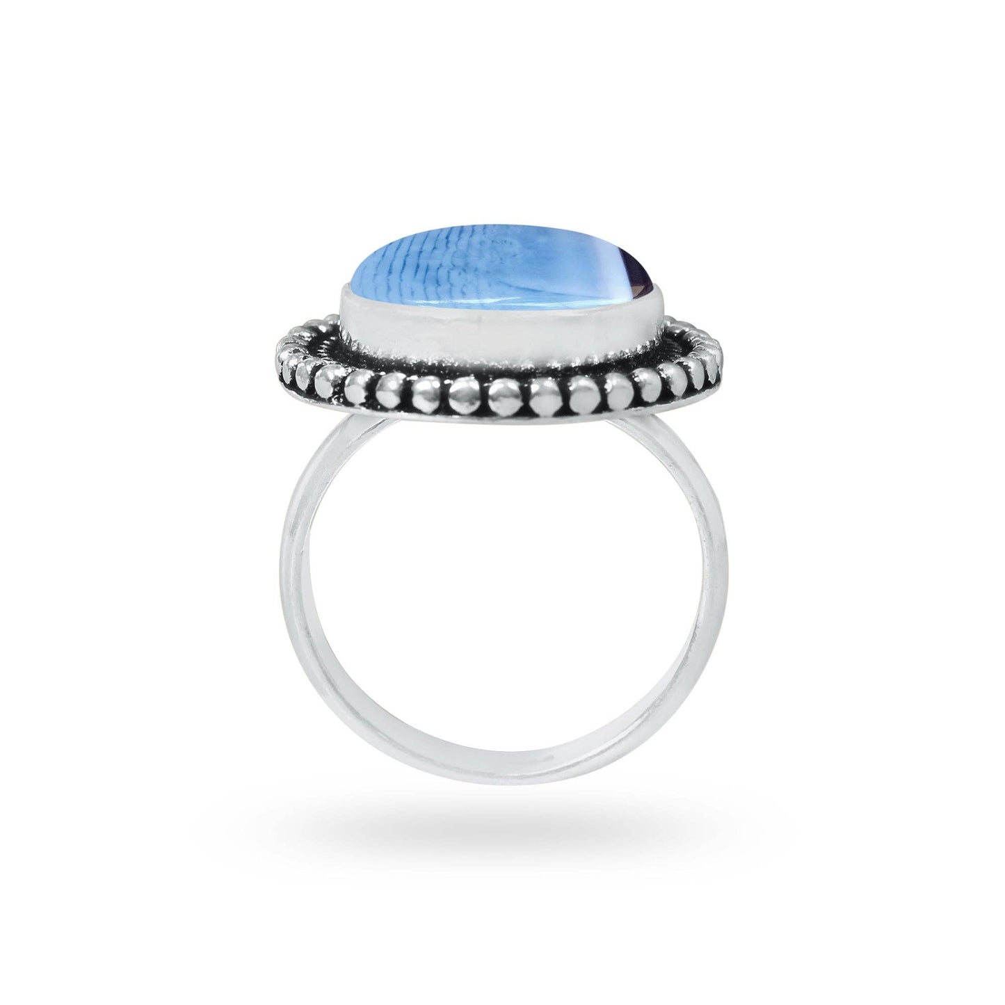 Blue Owyhee Opal Rings ☆ Handmade, Silver-Plated, Soft Sky-Toned Gemstone