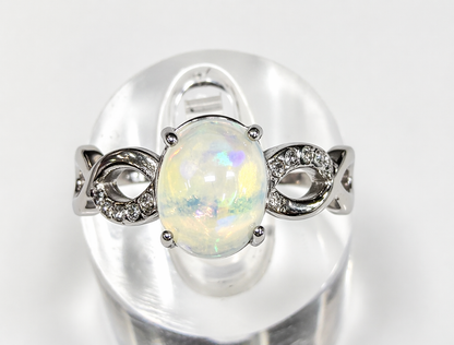 Natural Opal Stainless Steel Ring