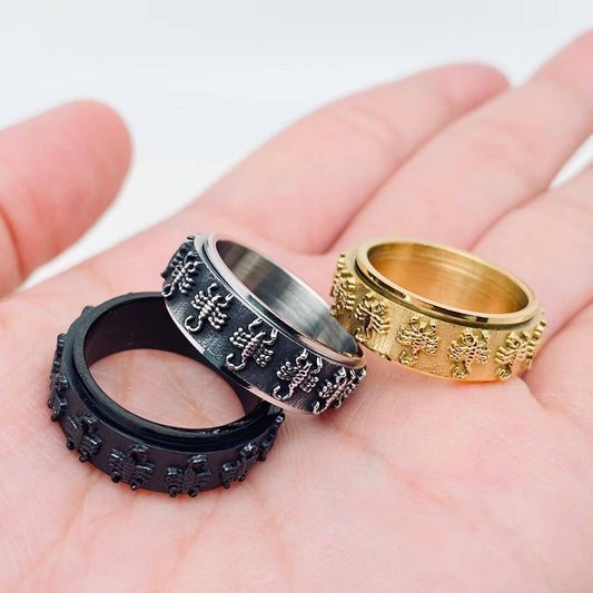 Scorpion Rotatable Fidget Stainless Steel Ring