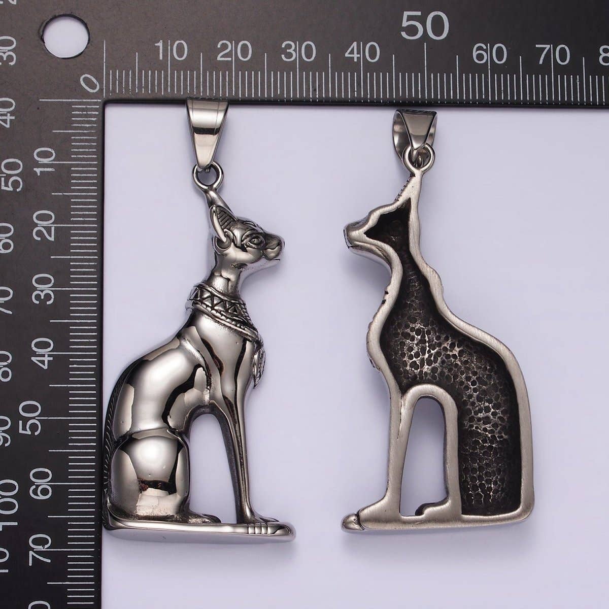 Stainless Steel Sphynx Cat Pendant on Chain