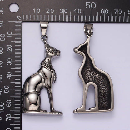 Stainless Steel Sphynx Cat Pendant on Chain