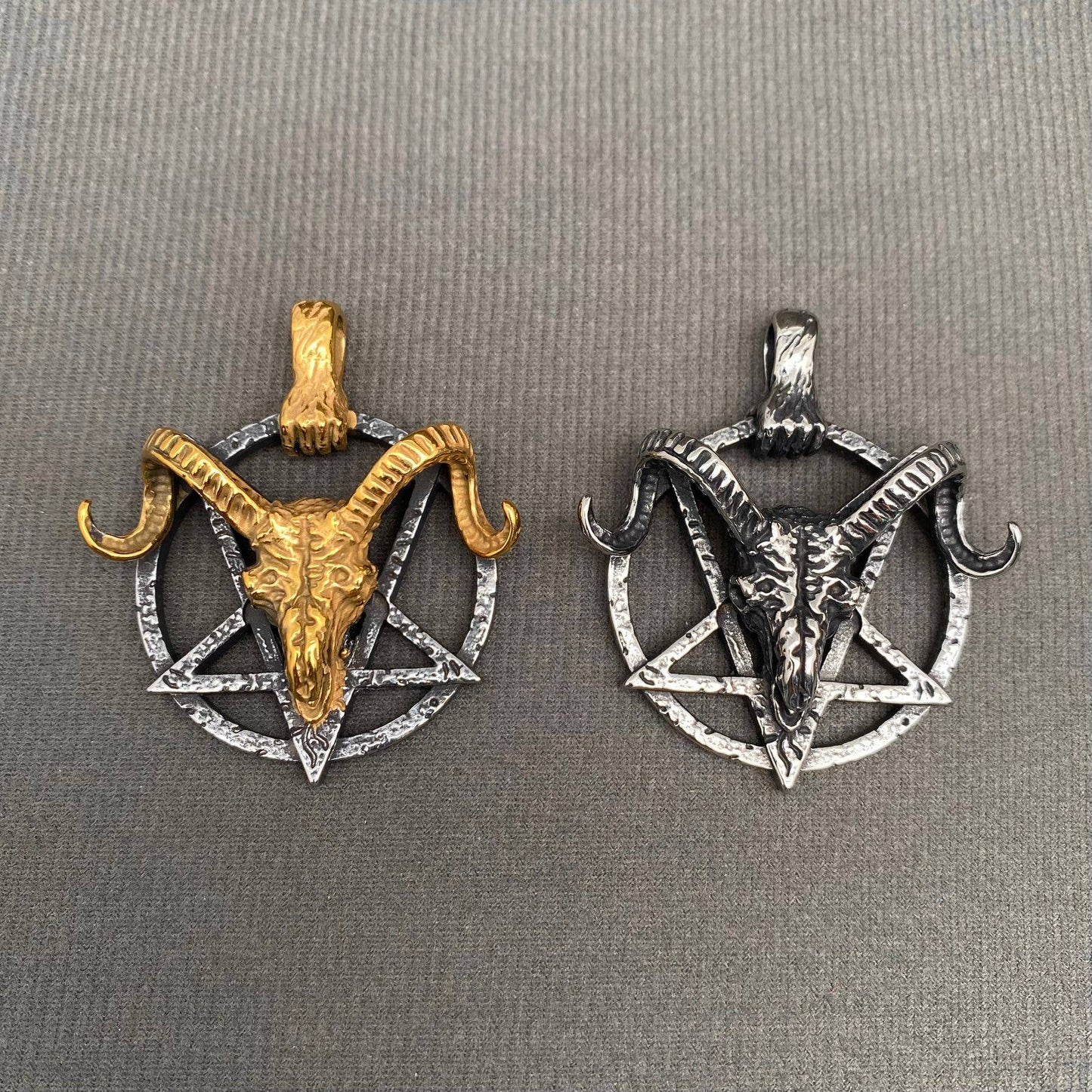 Baphomet Goat Skull Stainless Steel Pendant on Chain