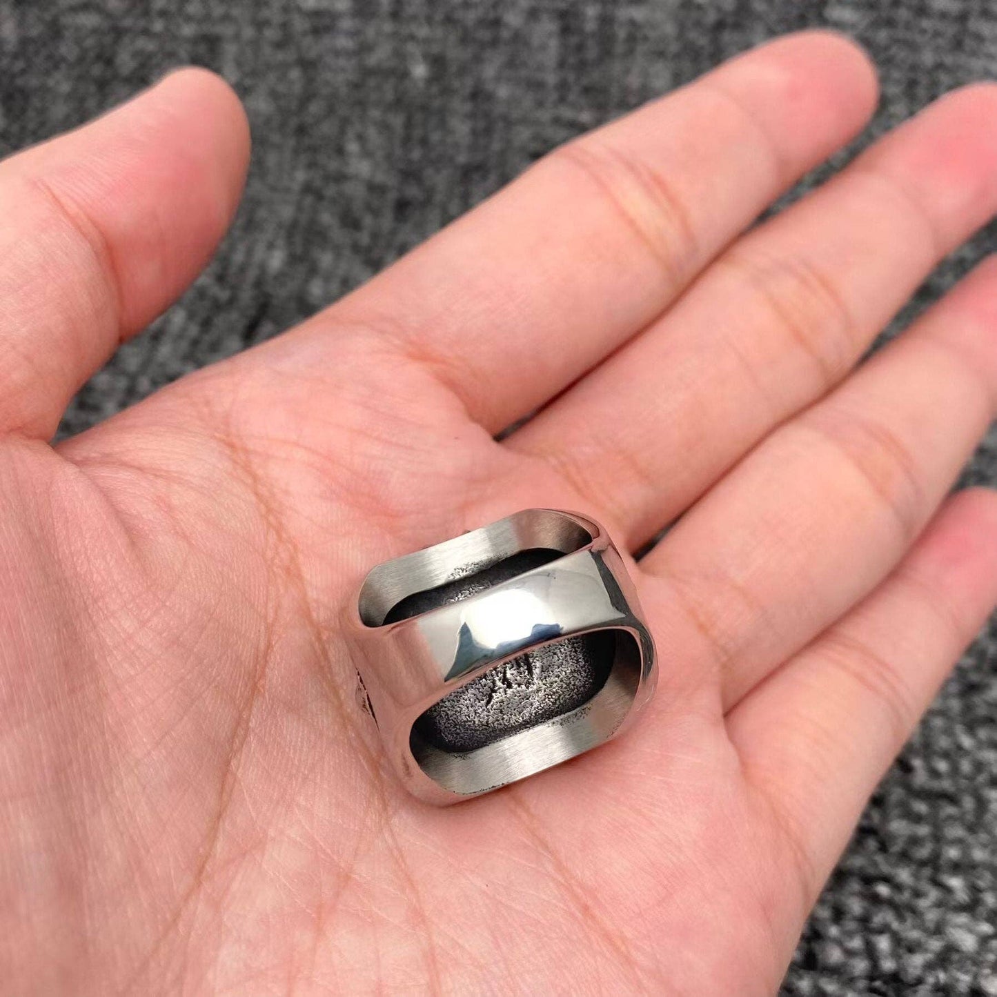 Square Lucifer Stainless Steel Ring