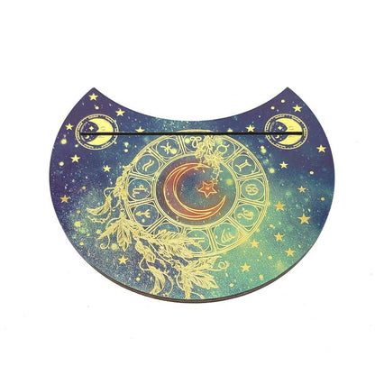 Wooden Crescent Tarot Card Holder Moon Zodiac