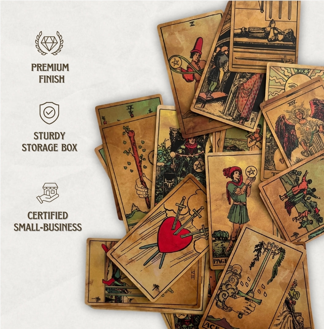 Tea-Stained Tarot ☆Antique Edition Tarot Deck & Guide | Classic RWS Design